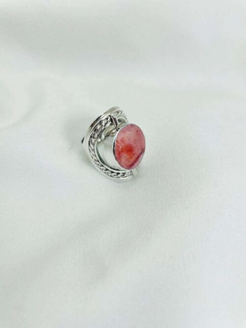 Anillo Peruano redondo verde/rojo Nº6