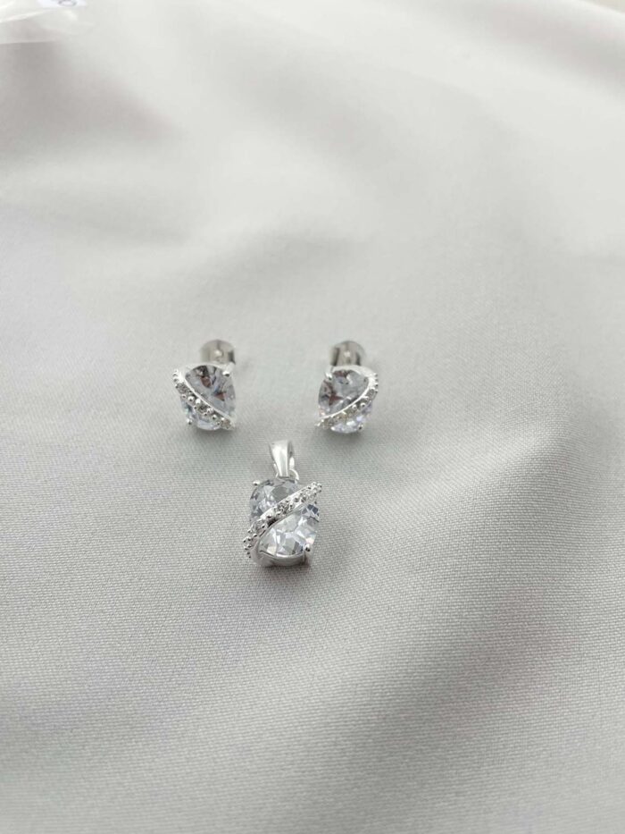 Conjunto  Circón c/banda micropave